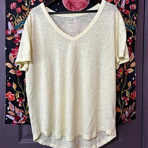 Gap XL Linen Blend Tee Yellow